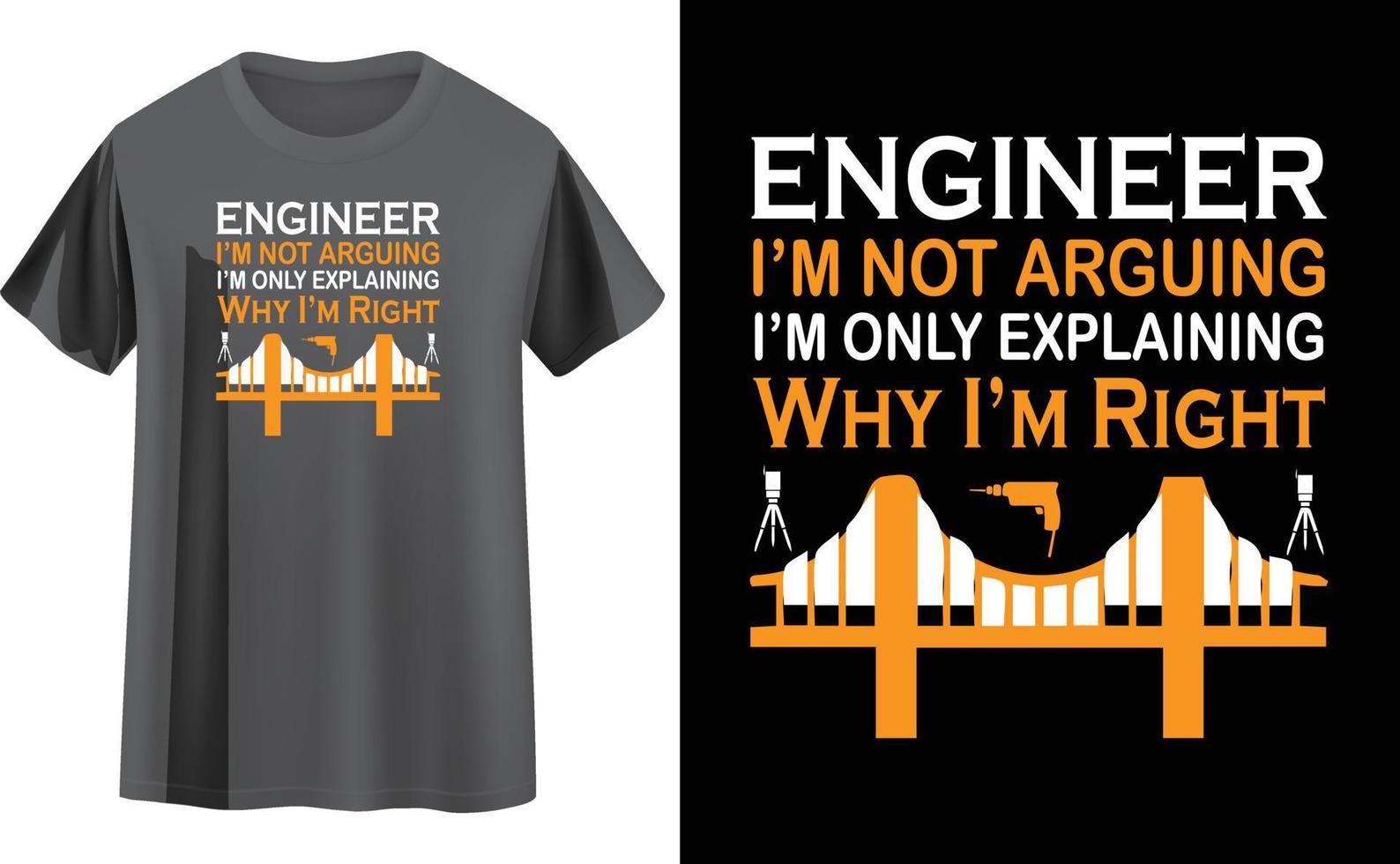Engineer t shirt design vector