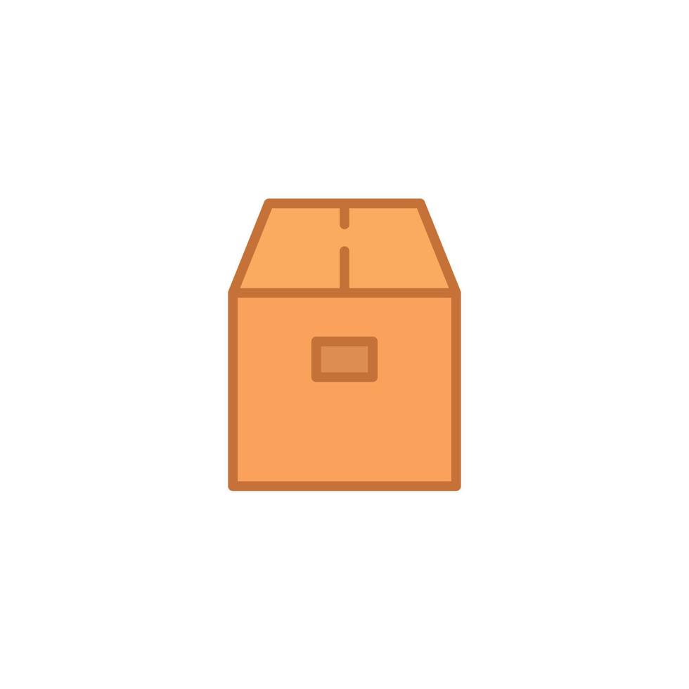 Box icon. Simple flat style. Cardboard, delivery package, parcel concept. Filled outline vector illustration design isolated on white background. EPS 10.