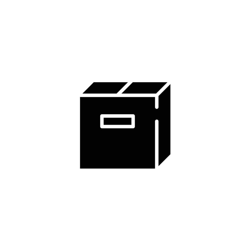 icono de caja estilo sólido simple. cartón, paquete de entrega, concepto de paquete. diseño de ilustración de vector de glifo aislado sobre fondo blanco. eps 10.