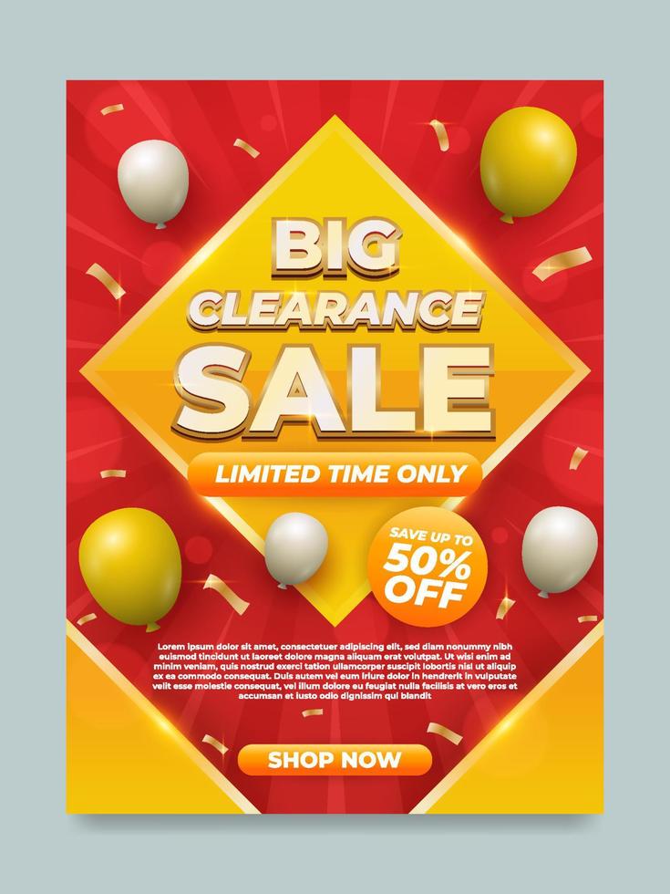 Clearance Sale Poster Template vector