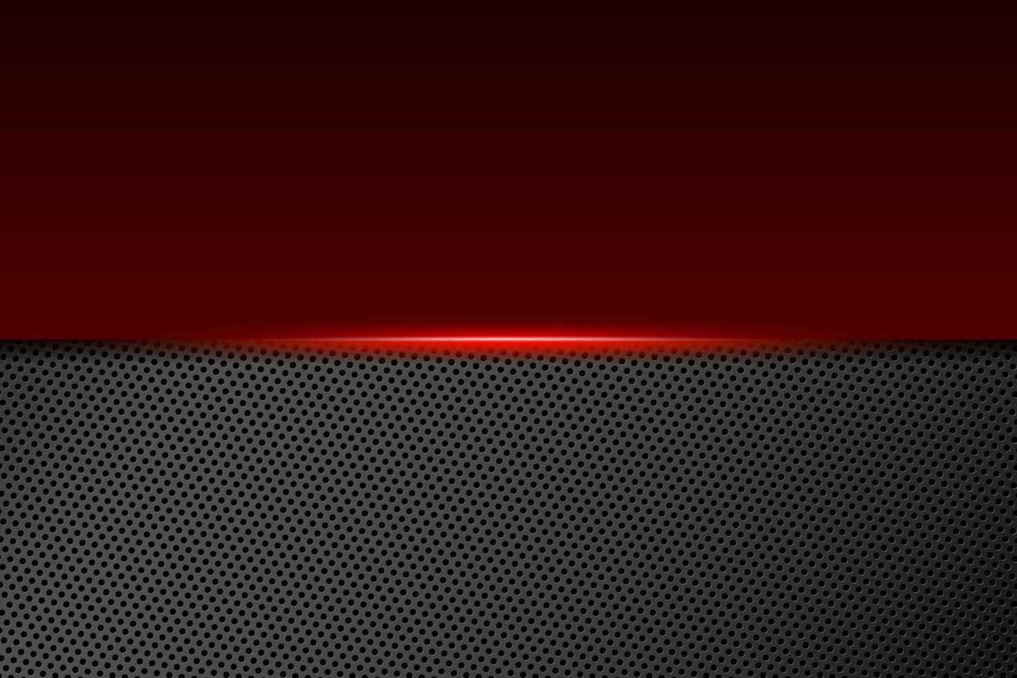 Abstract gamer background modern tech template design concept. Metallic red and black shiny color frame on carbon fiber. Vector graphic game presentation layout eps illustration