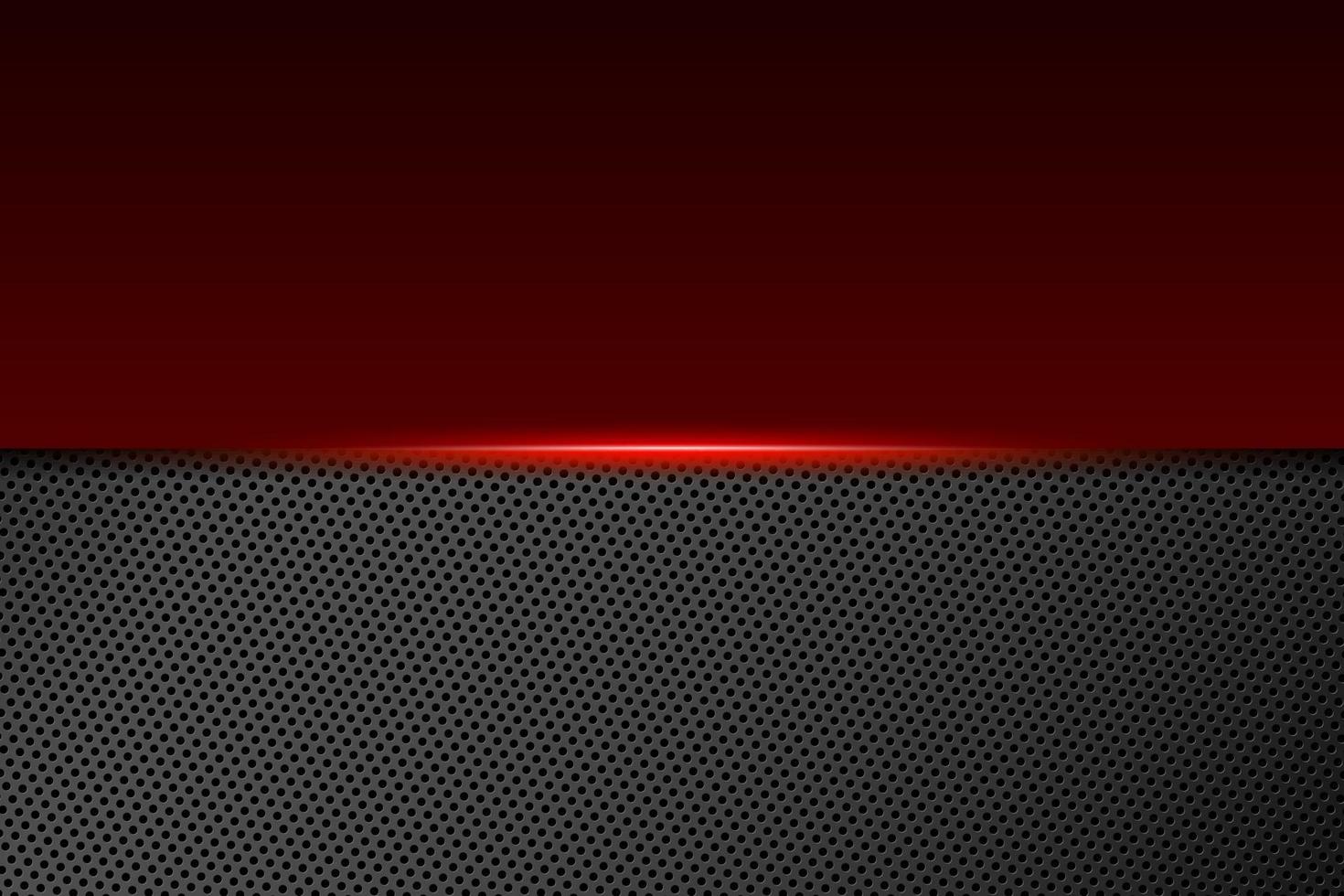 Abstract gamer background modern tech template design concept. Metallic red and black shiny color frame on carbon fiber. Vector graphic game presentation layout eps illustration