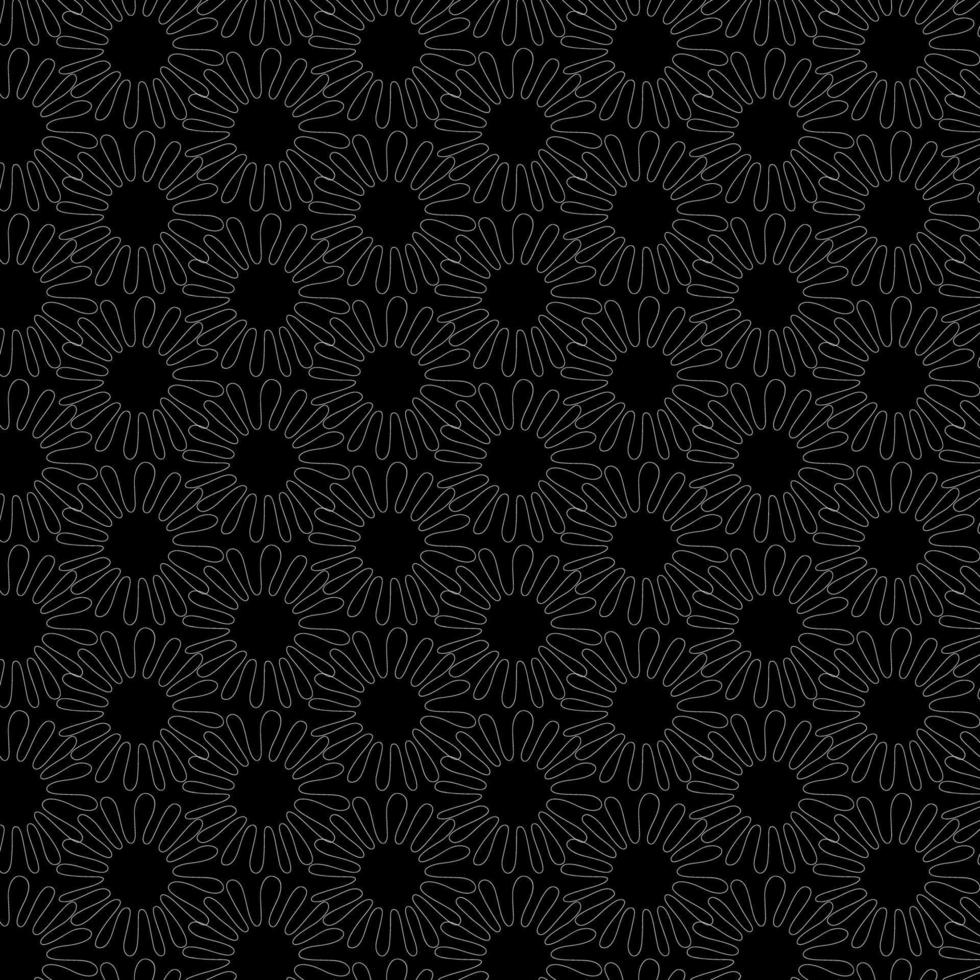 Zen art doodle ornate abstract background. Hand drawn white on black flowers. Creative floral zenart monochrome texture. Random repeat chaotic zentangle surface design. Vector eps illustration