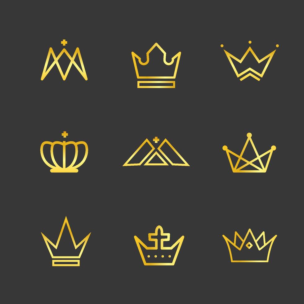 Royal Crown Icon Set vector