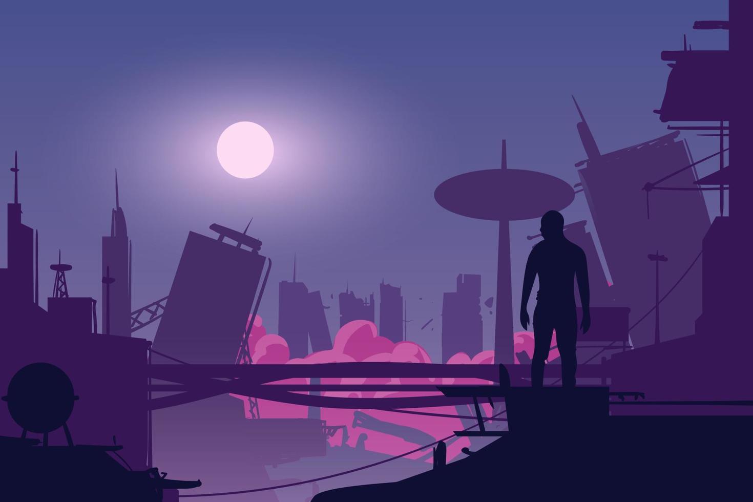 Dystopian World Background Concept vector