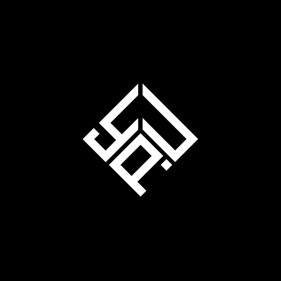 diseño de logotipo de letra ypu sobre fondo negro. ypu creative iniciales carta logo concepto. diseño de letras ypu. vector