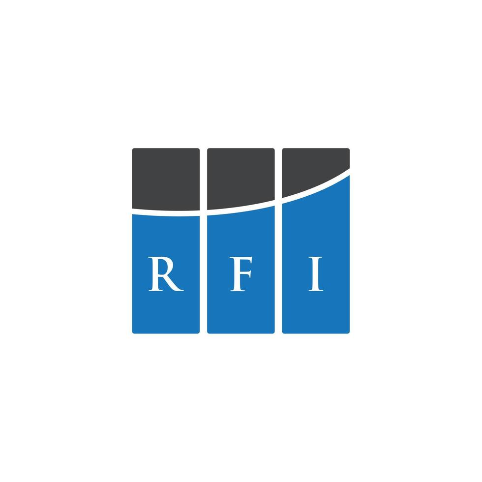 . diseño de letras rfi. Diseño de logotipo de letras rfi sobre fondo blanco. concepto de logotipo de letra de iniciales creativas rfi. diseño de letras rfi. Diseño de logotipo de letras rfi sobre fondo blanco. r vector