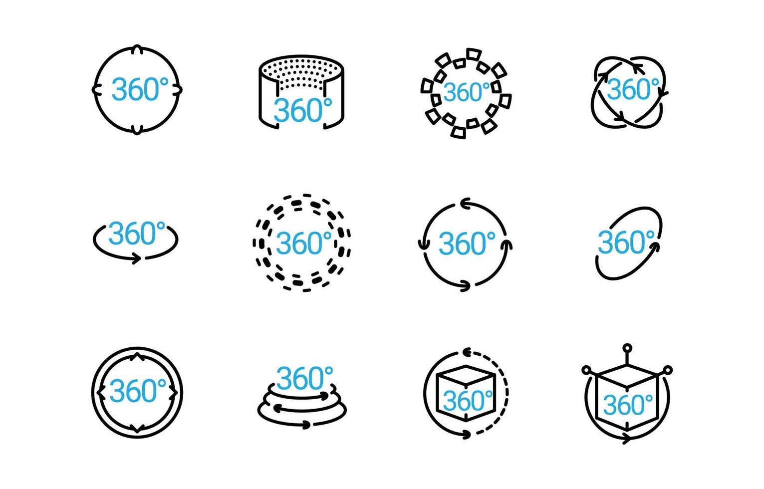 360 degree Icon Collection vector