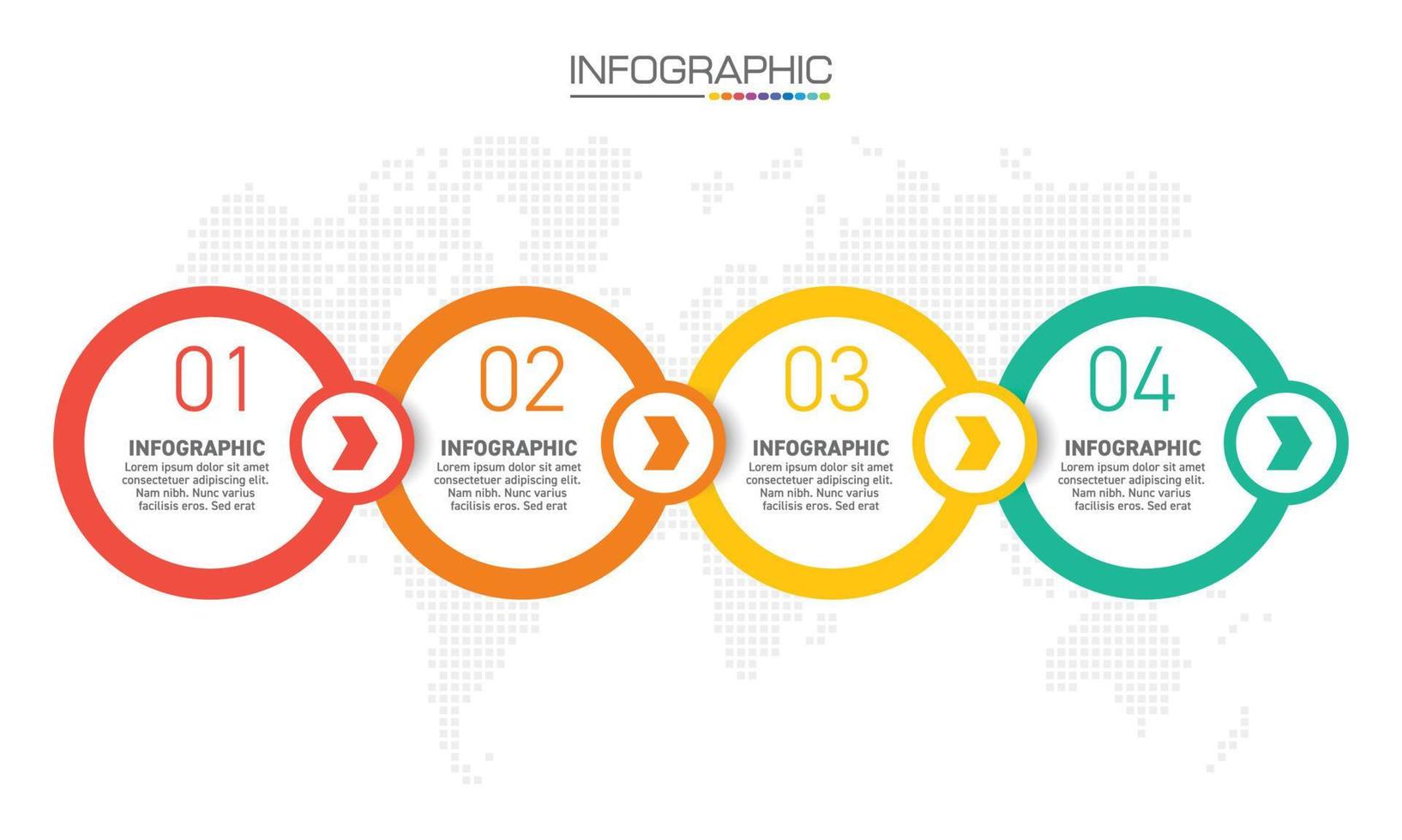 Infographics design 4 steps with marketing icons can be used for workflow layout, diagram, annual report, web design. vector