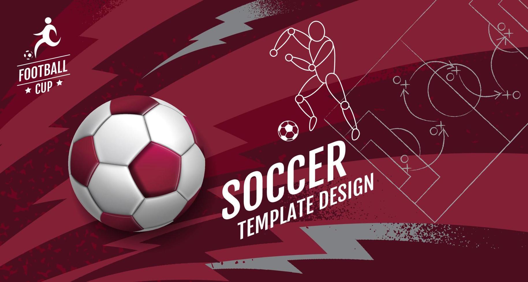 diseño de plantilla de fútbol, banner de fútbol, diseño de diseño deportivo, ilustración vectorial vector