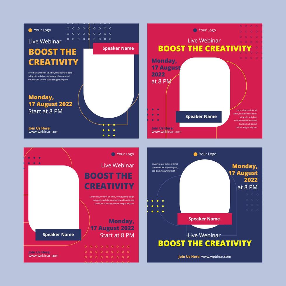 Webinar Social Media Post vector