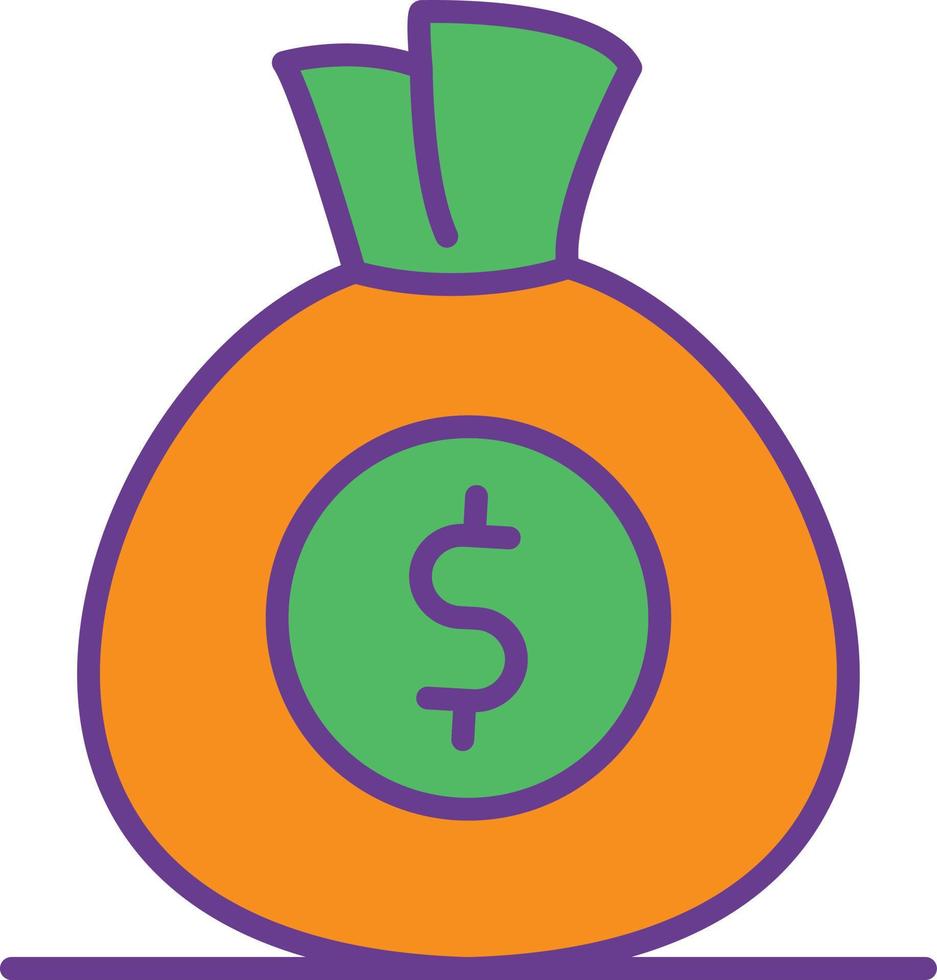 Money Bag Line Filled Two Color vector