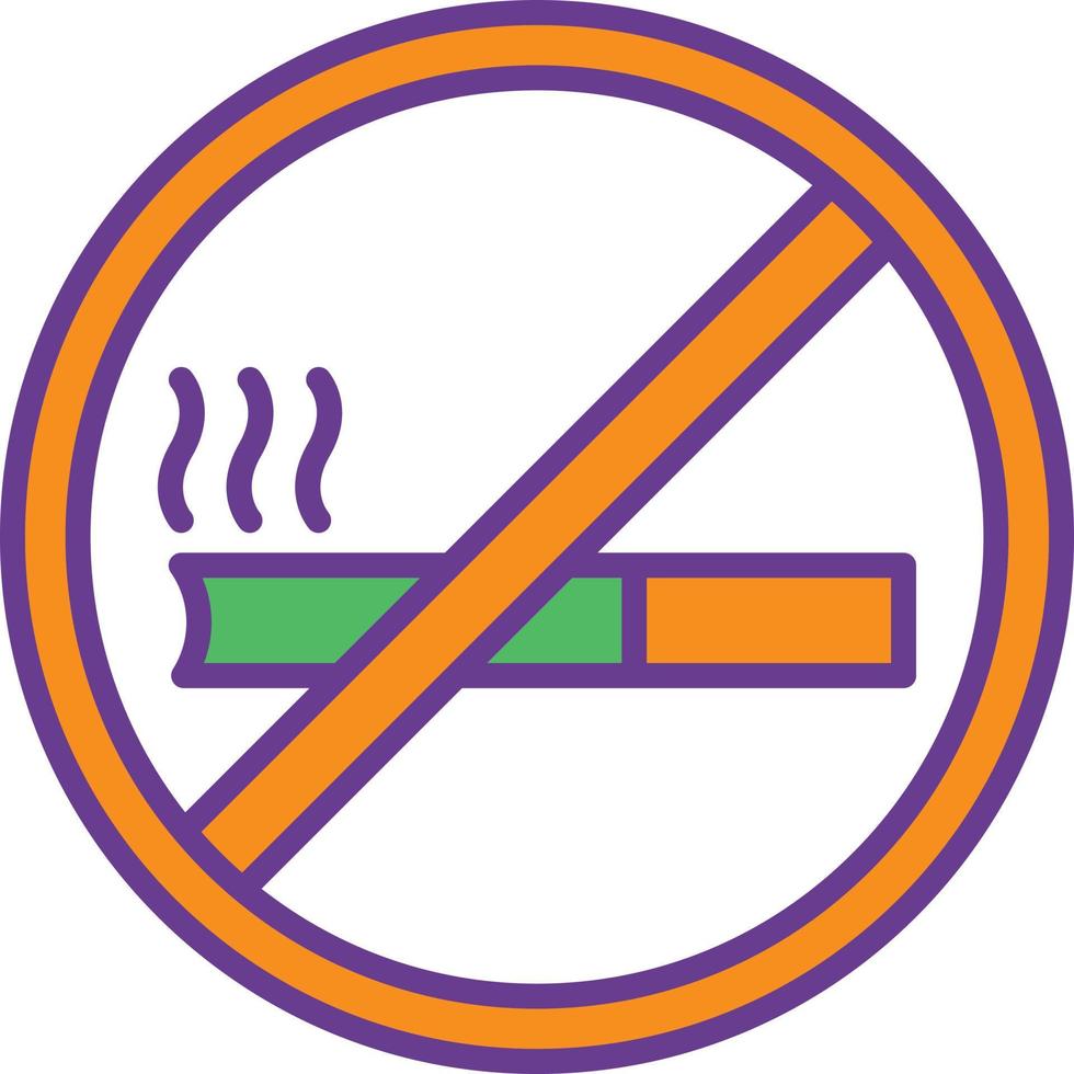 No Smoking Line Filled Two Color vector