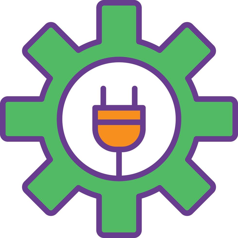 Gear Line Filled Two Color vector