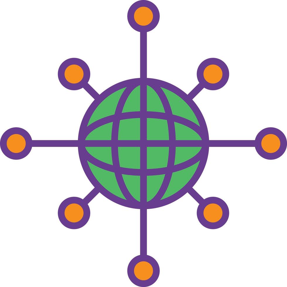Connectivity Line Filled Two Color vector