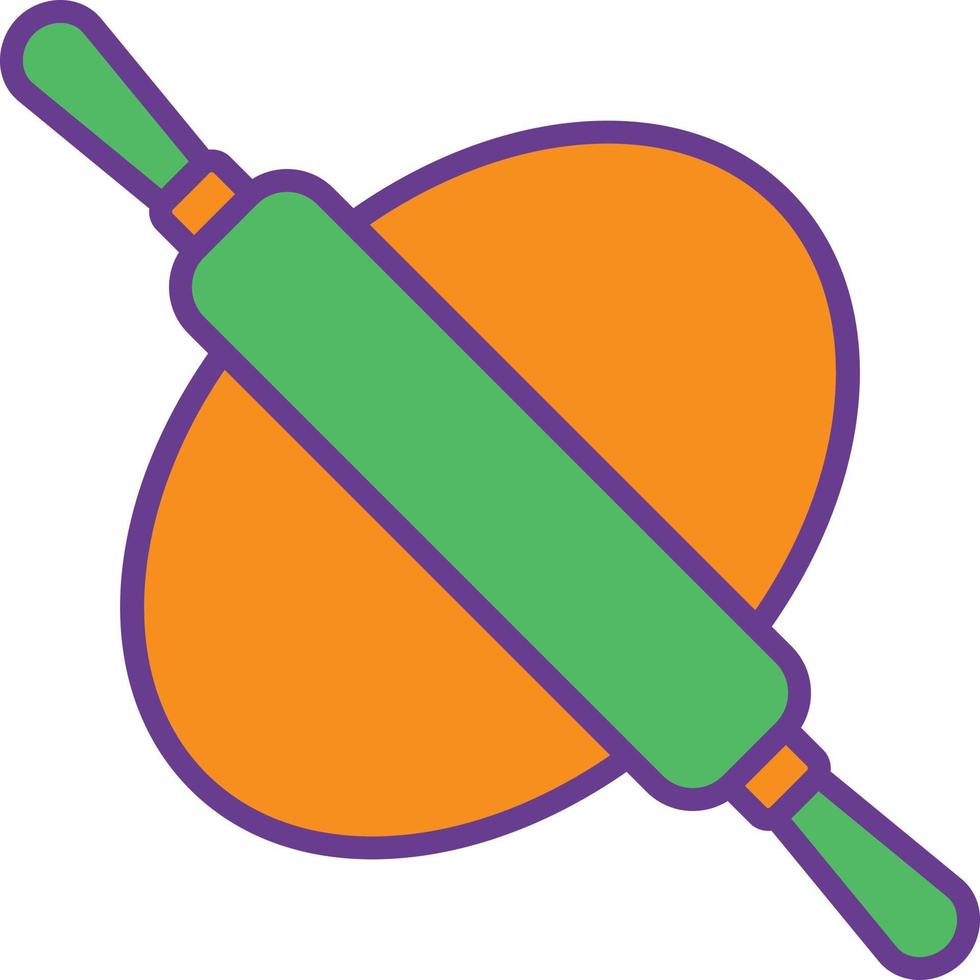 Rolling Pin Line Filled Two Color vector
