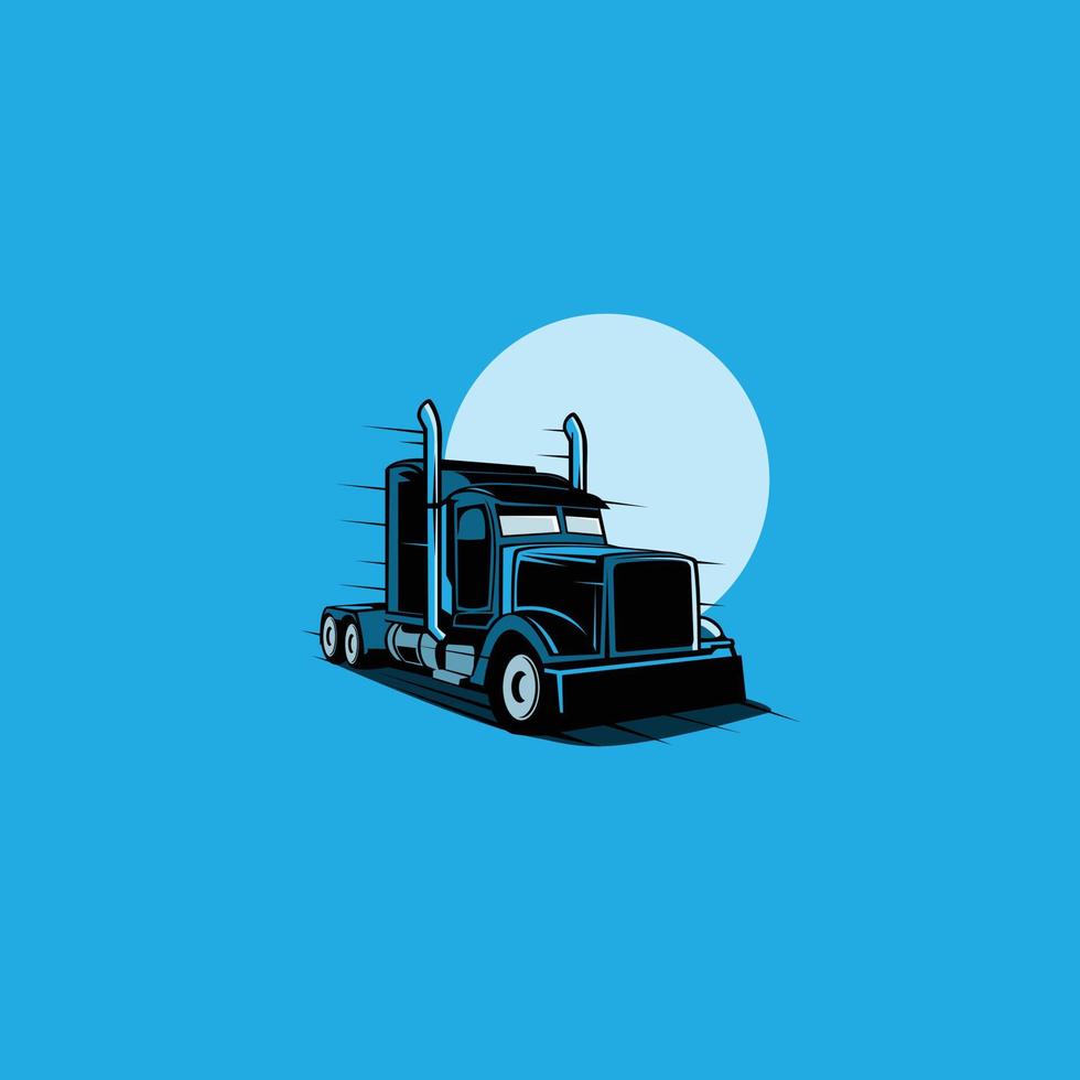 big truck and the moon vector