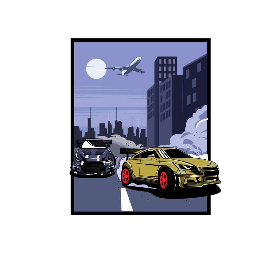 racer on the city vector