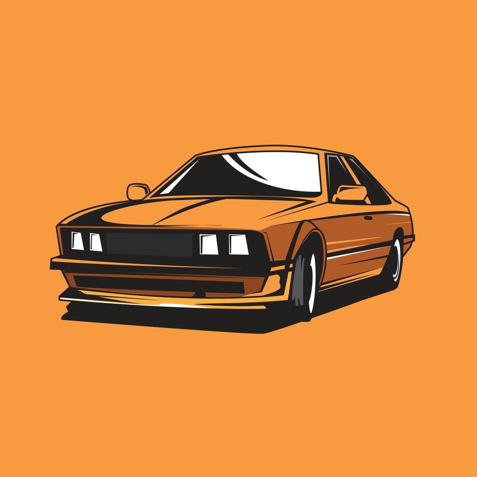 ilustración de coche amarillo vector