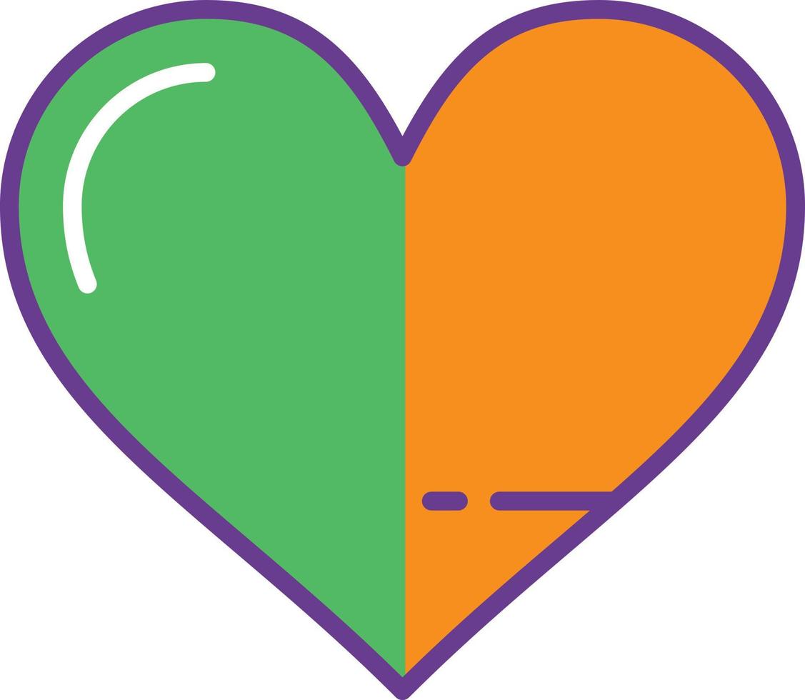 Heart Line Filled Two Color vector