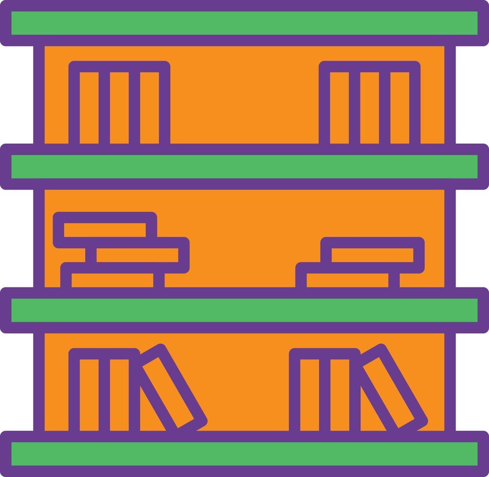 Library Line Filled Two Color vector