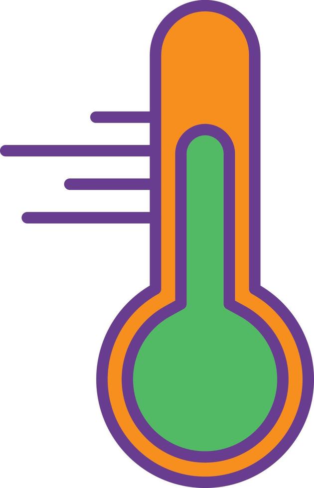 línea de termómetro llena de dos colores vector