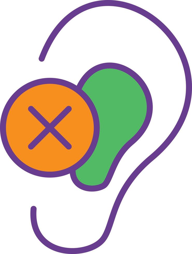 Deaf Line Filled Two Color vector