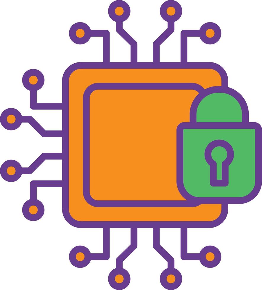 Encrypt Line Filled Two Color vector