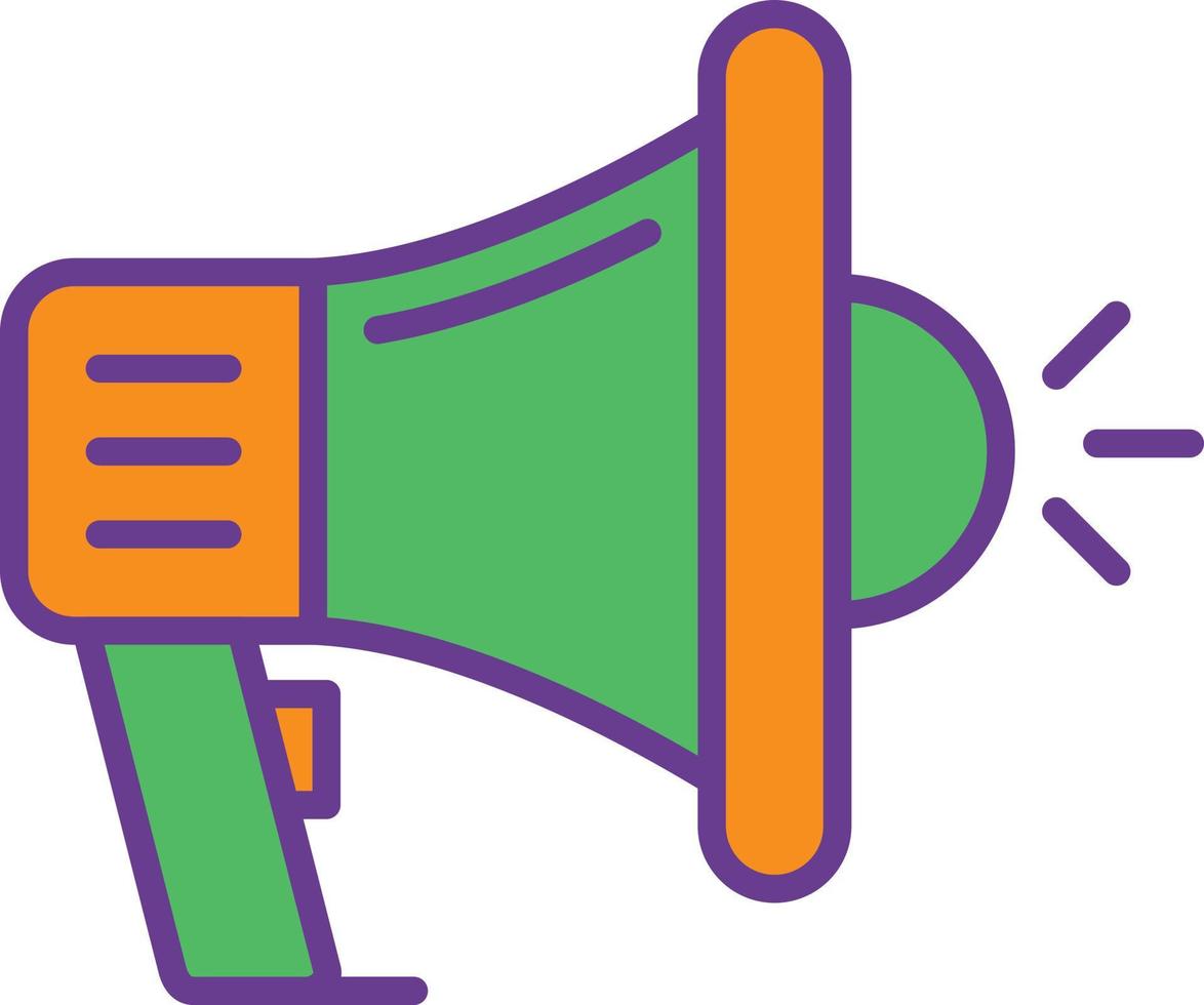 Megaphone Line Filled Two Color vector