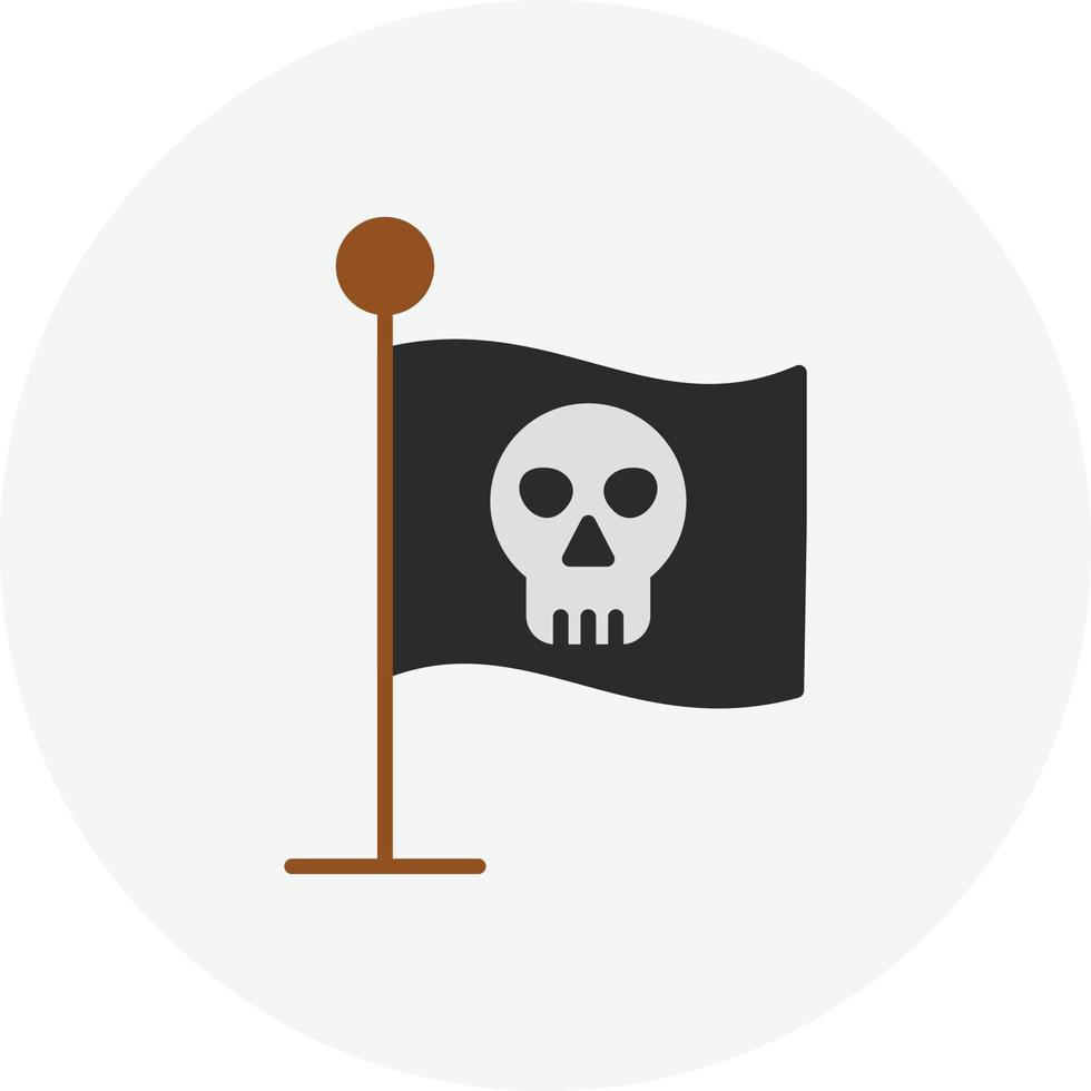 Pirate Flag Flat Circle vector