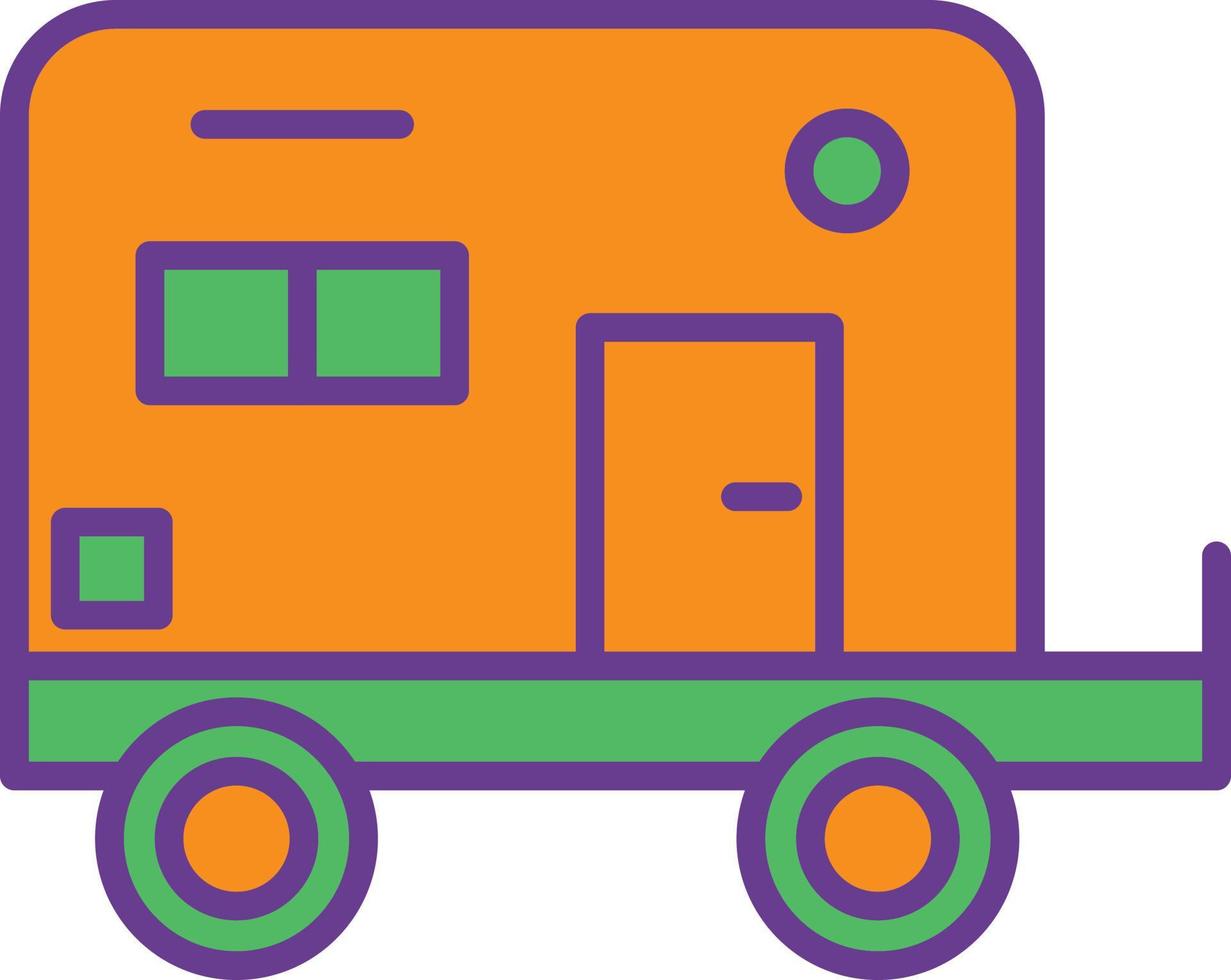 Camper Van Line Filled Two Color vector