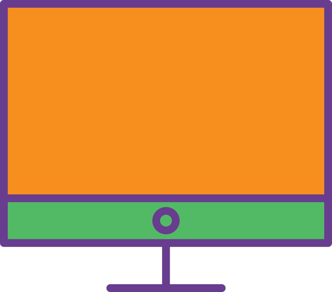 Monitor Line Filled Two Color vector