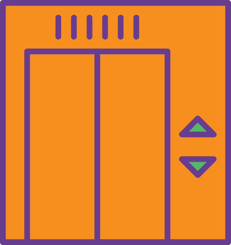 Elevator Line Filled Two Color vector