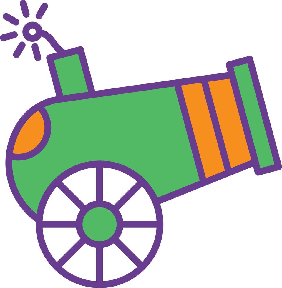 Cannon Line Filled Two Color vector