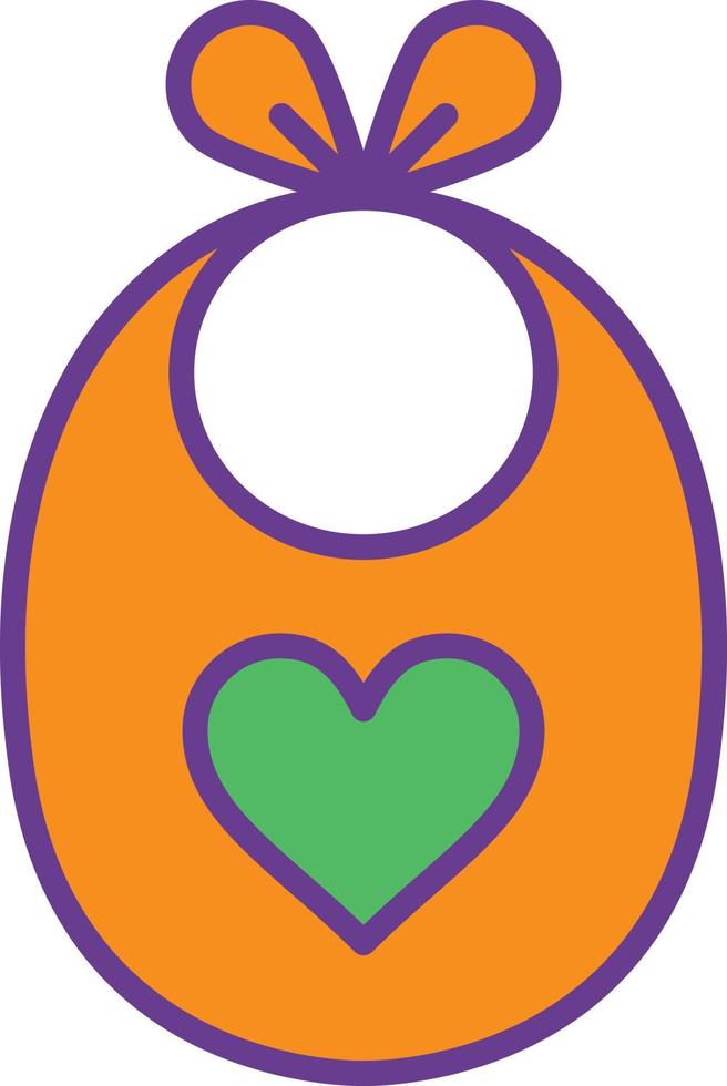 Bib Line Filled Two Color vector