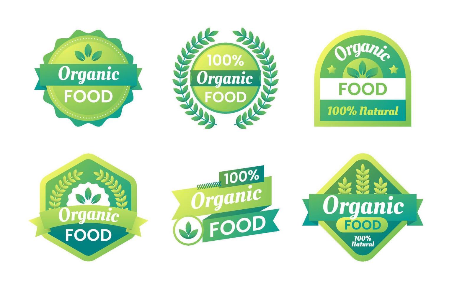 Organic Food Stickers vector