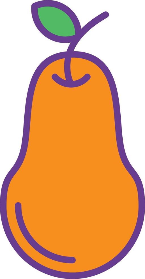 Pear Line Filled Two Color vector