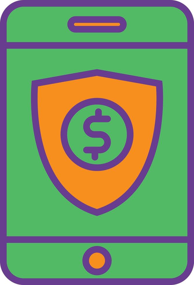 Mobile Security Line Filled Two Color vector
