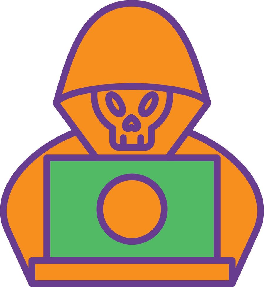 Hacker Line Filled Two Color vector
