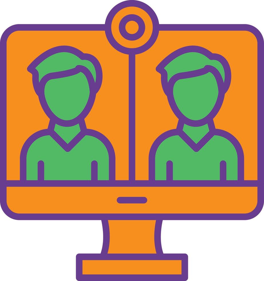 Online Meeting Line Filled Two Color vector