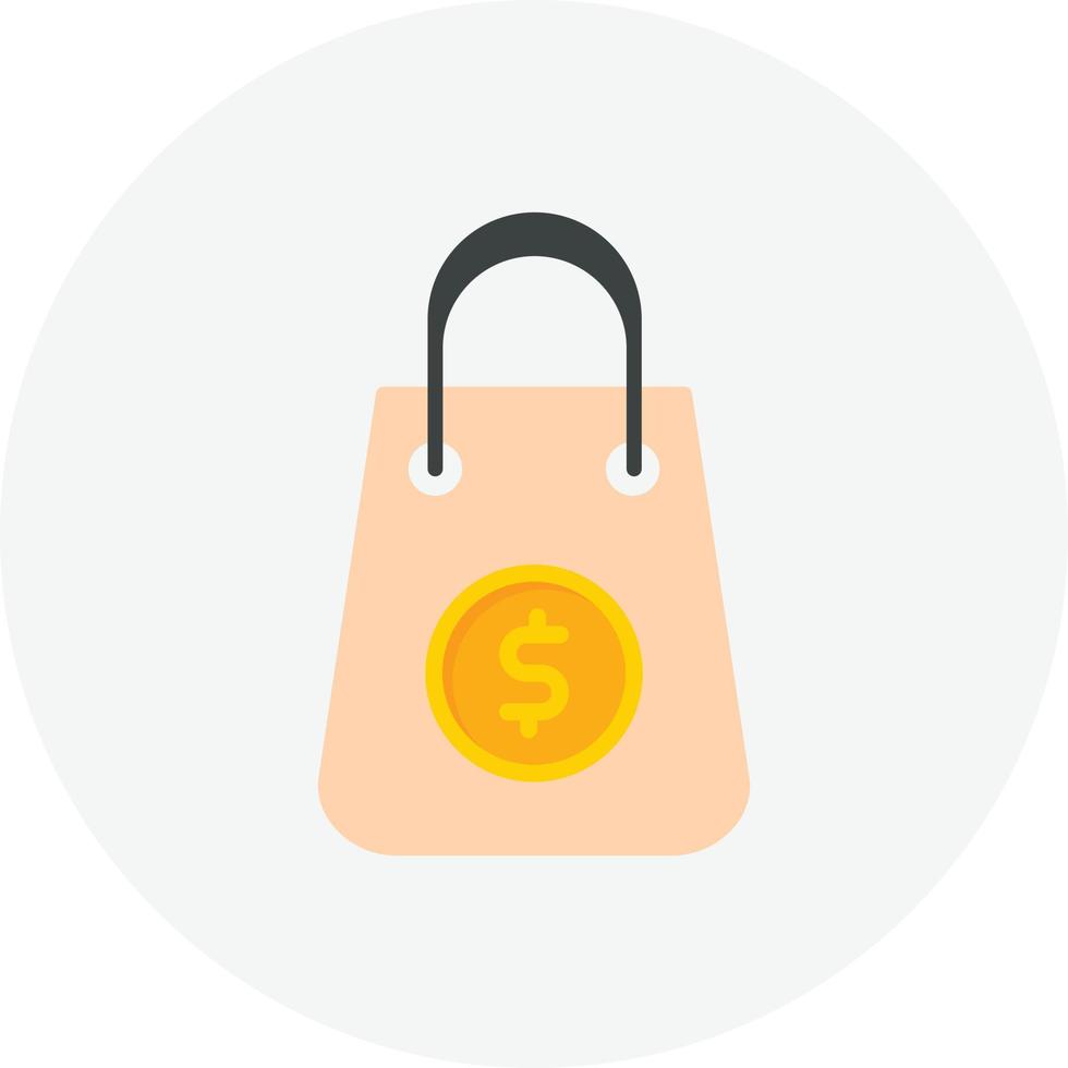 bolsa de compras círculo plano vector