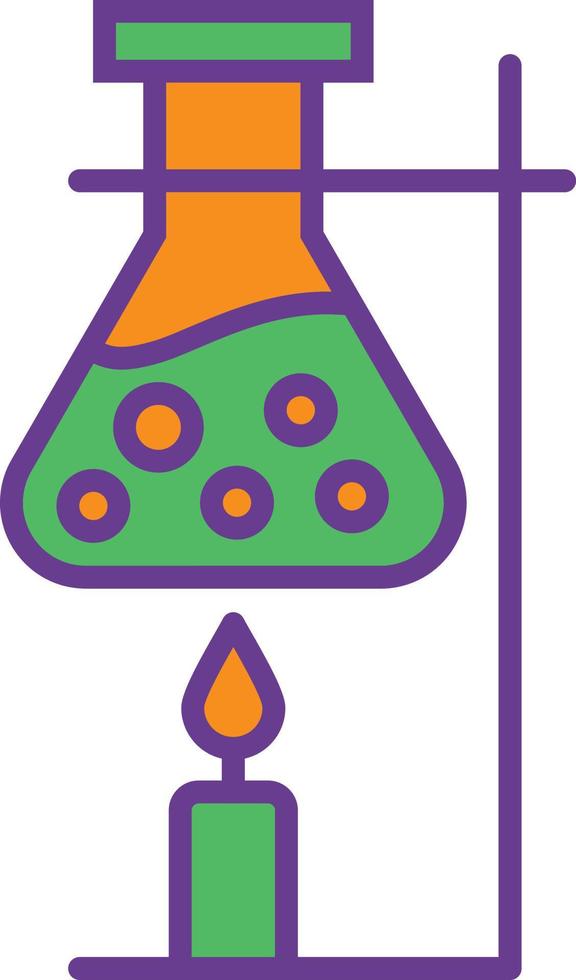 línea de velas de química llena de dos colores vector