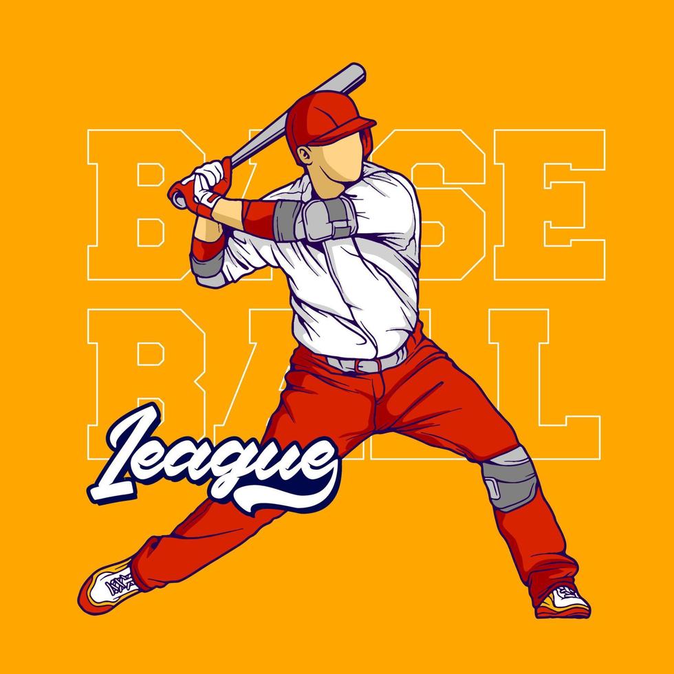 línea arte béisbol ilustración vector