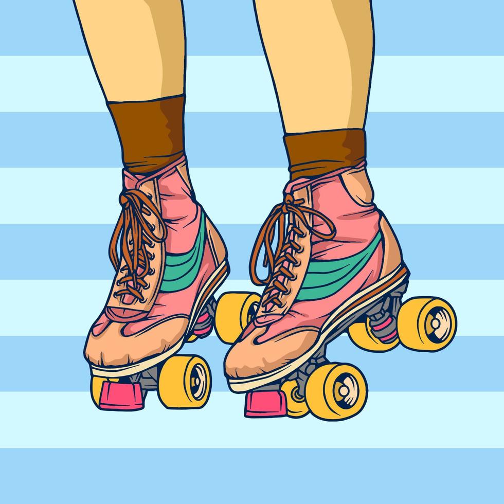 Line Art Roller Skate Illustration Vector