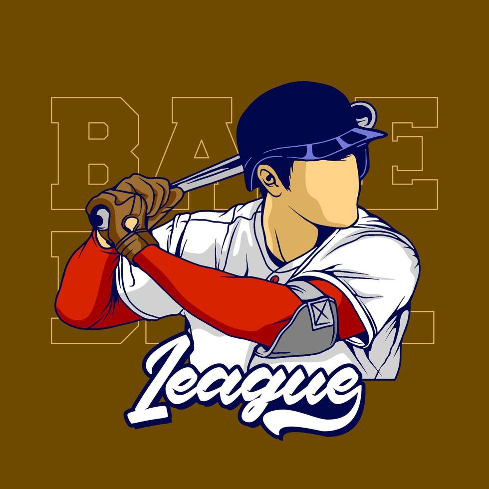 línea arte béisbol ilustración vector