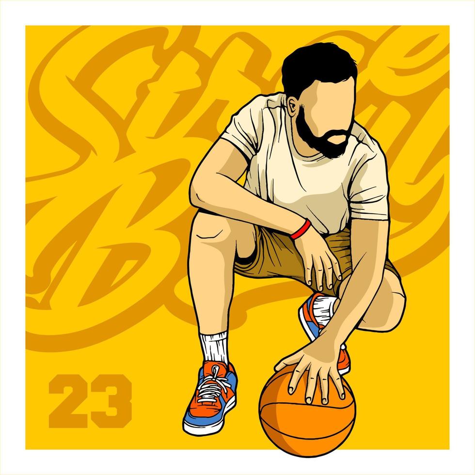 línea arte baloncesto ilustración vector