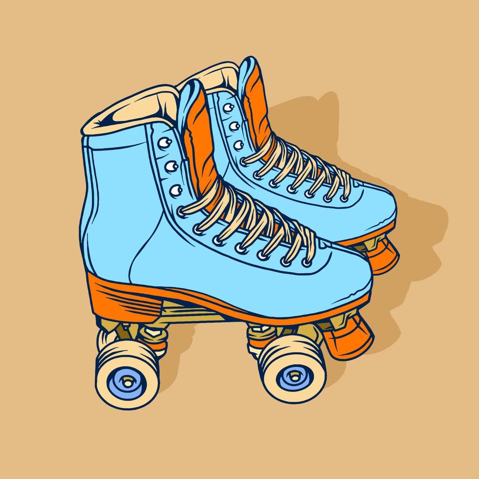 Line Art Roller Skate Illustration Vector
