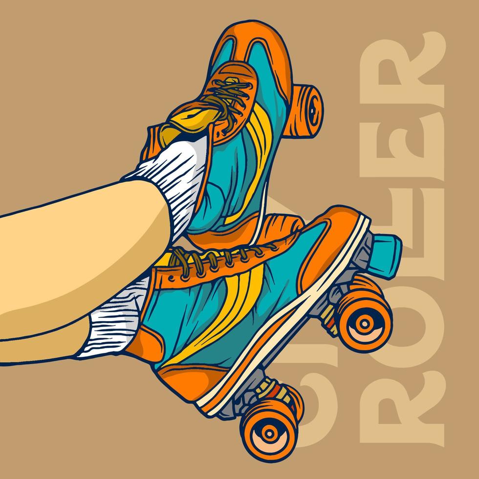 Line Art Roller Skate Illustration Vector