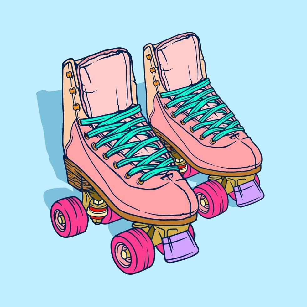 Line Art Roller Skate Illustration Vector