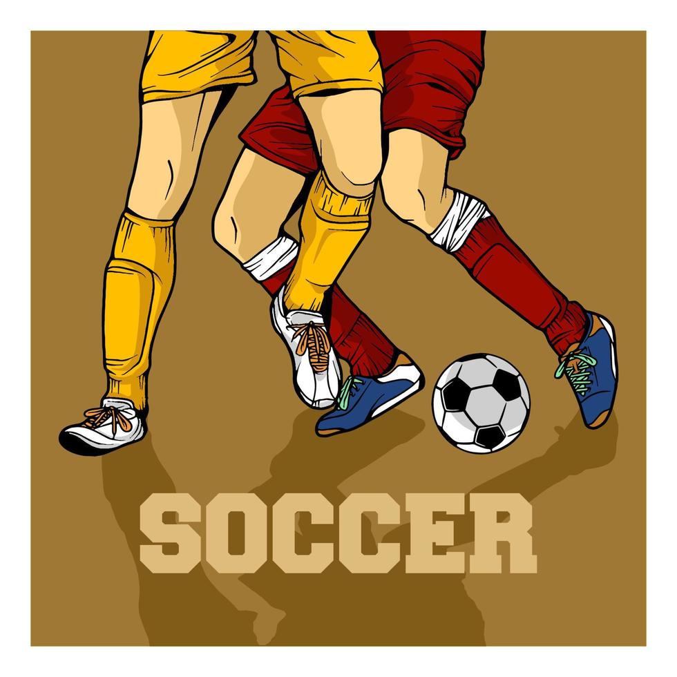 vector de ilustración de fútbol de arte de línea
